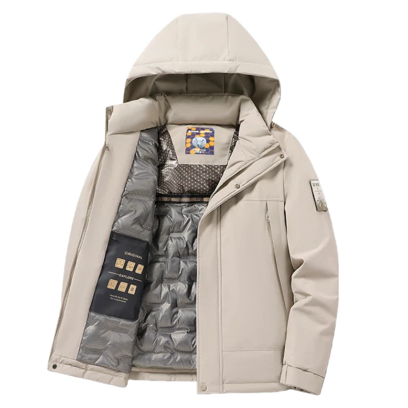 

Loose-Fit Casual Graphene Parkas Jacket Quality Men Hooded Padded Cotton Overcoat Winter Men's Coat Thickened Puffer Jackets