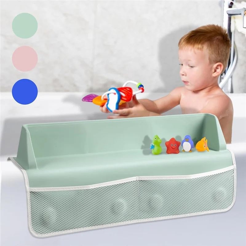 

AB41-Детская брызговик для ванны с местом для хранения игрушек, силиконовая водонепроницаемая защита от брызг для ванны