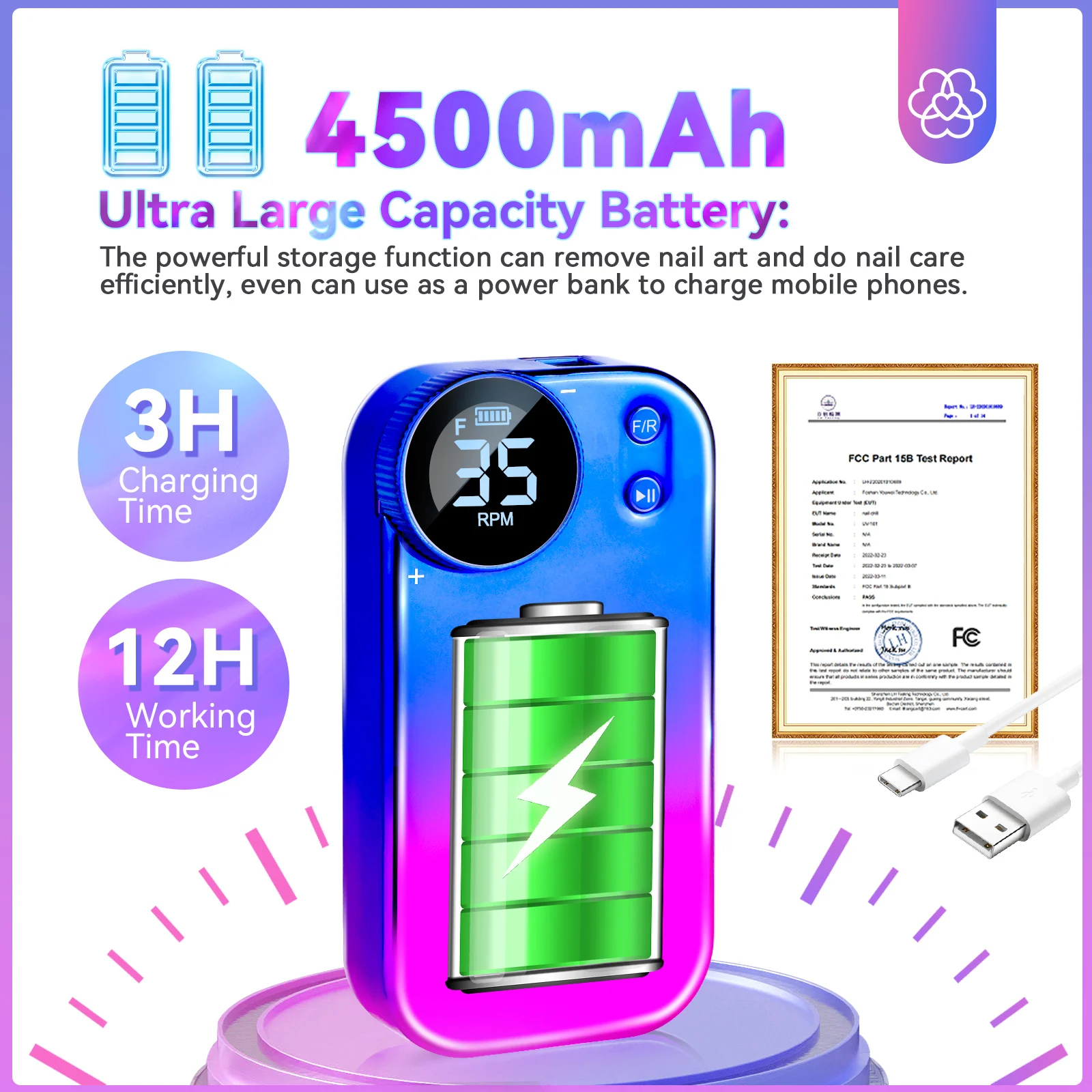 SAVILAND 전문 전기 네일 드릴 키트 35000RPM 충전식 네일 드릴 머신 네일 살롱을위한 저소음 네일 샌더 파일