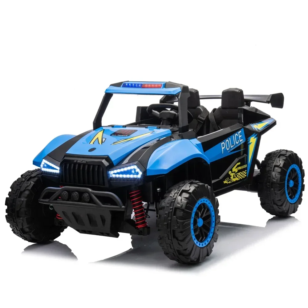 

24V Two-seater Kids Ride on Electric Car with Parents Contro Suspension Power Display Bluetooth LED Lights Battery Double Door