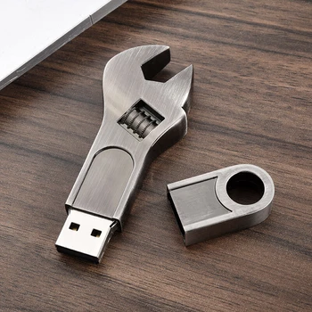 Binful Pendrive 금속 조절 렌치 USB 플래시 드라이브, 512GB 메모리 스틱 32GB 64G 128G USB 2.0 플래시 메모리 엄지 디스크 로고