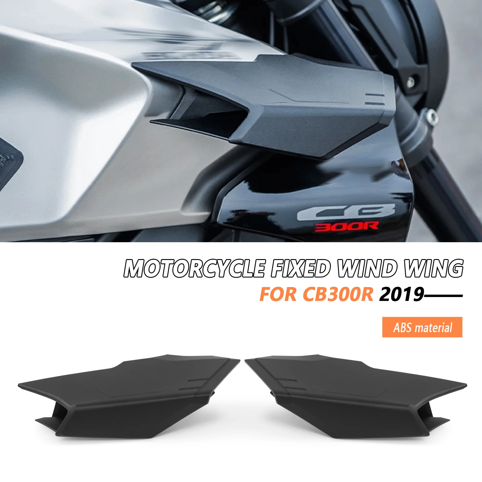 

Боковое фиксированное крыло мотоцикла для Honda CB 300R 2019-2024 CB300R 2025, аэродинамическое крылышко CB 300R, новый воздушный направляющий спойлер на крыло