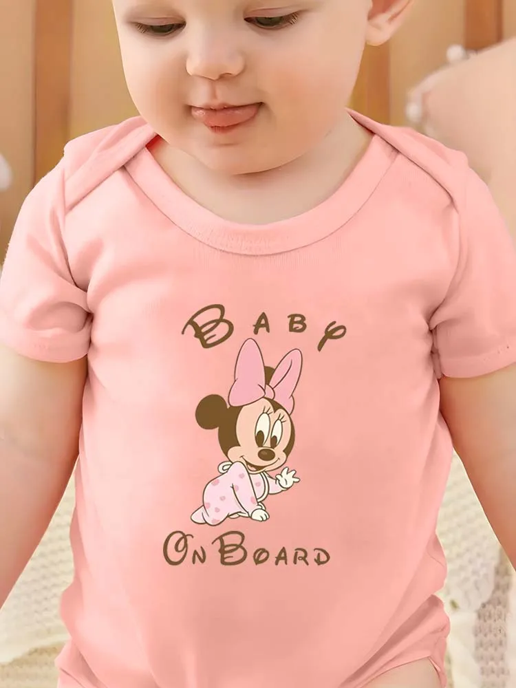 ملابس مضحكة للأطفال على اللوحة مطبوعة بحروف ميني لحديثي الولادة ملابس للأطفال الصغار بأكمام قصيرة ملابس بذلة للفتيات الصغيرات #3