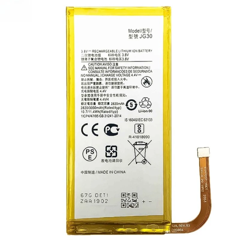 JG30 Battery 3.8V 3000mAh For MotorolaJG7 XT1962-1 Mobile Phone Replacement Battery Brand-New High Quality