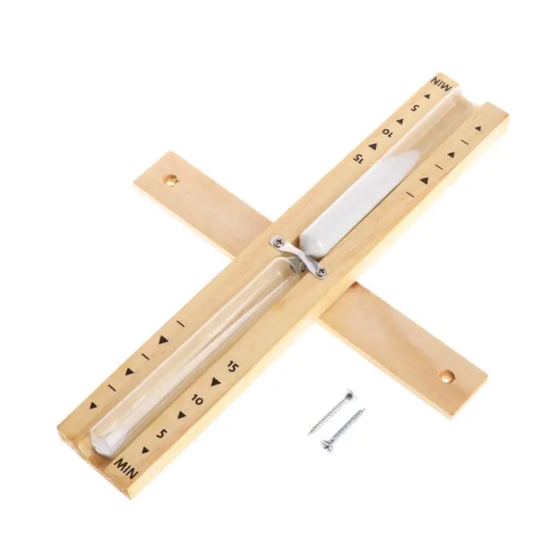 

A21Q -Настенные песочные часы, деревянные песочные часы, таймер с белым песком, 15 минут, для использования в сауне