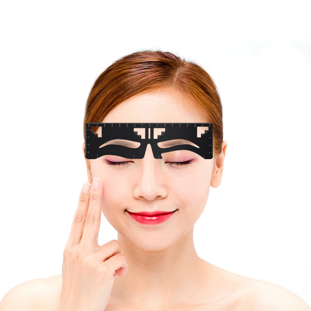 Metal Eyebrow Ruler Stencil Set Precision Brow Mapping Tool Reusable Eyebrow Shaping Guide for Symmetrical Makeup Design At Home