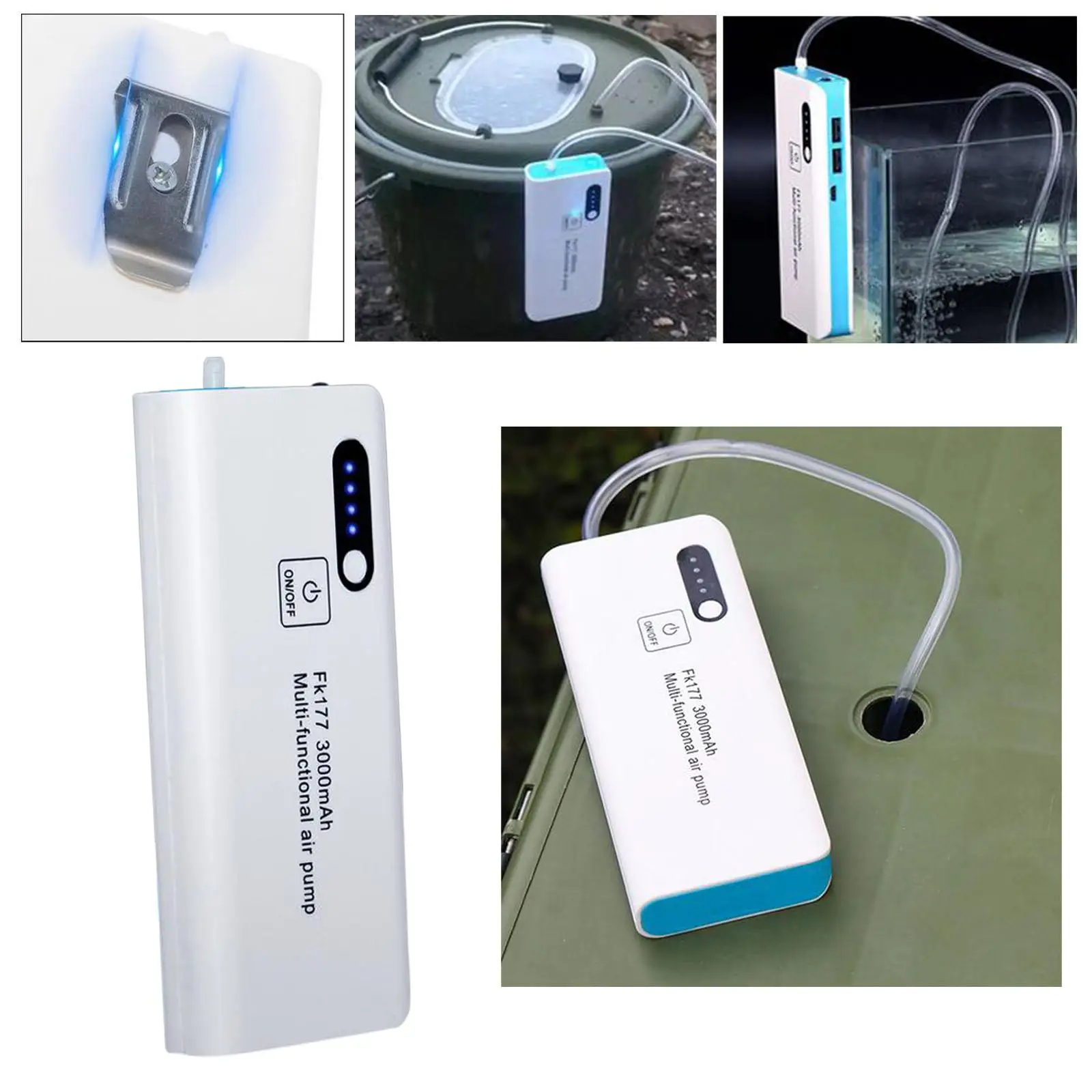 Pompa udara akuarium, Aerator udara, Filter oksigen USB Bubbler untuk memancing luar ruangan