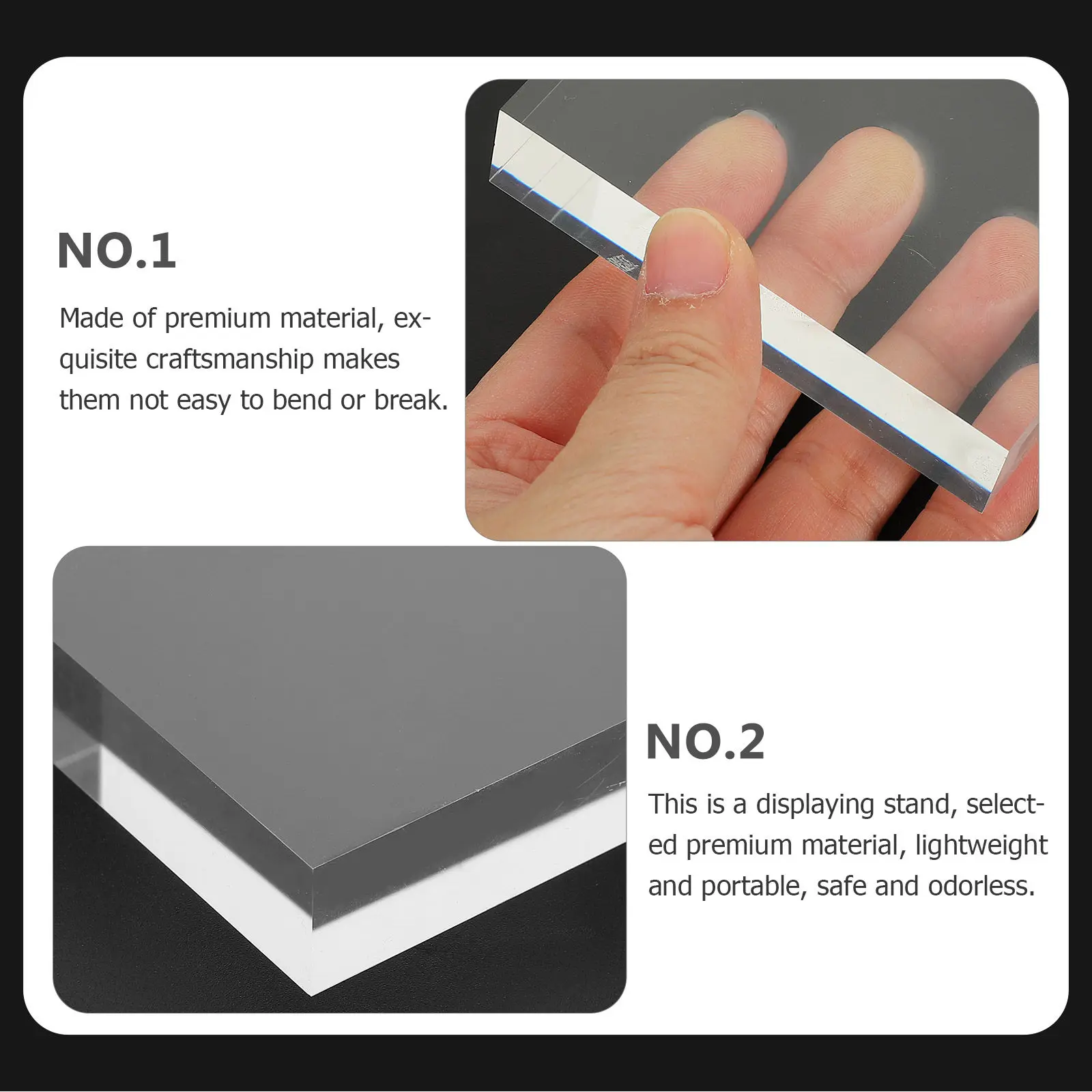 

Acrylic Display Stand Square Base Premium Lightweight Portable Odorless Crystal Jewelry Cosmetics Statue Holder for Home Party