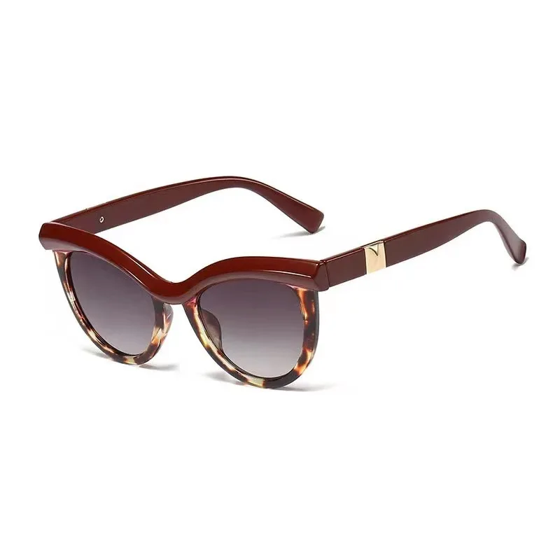 DOISYER large frame flat mirror amber color matching cat eye fashion trend anti-blue light glasses frame sunglasses