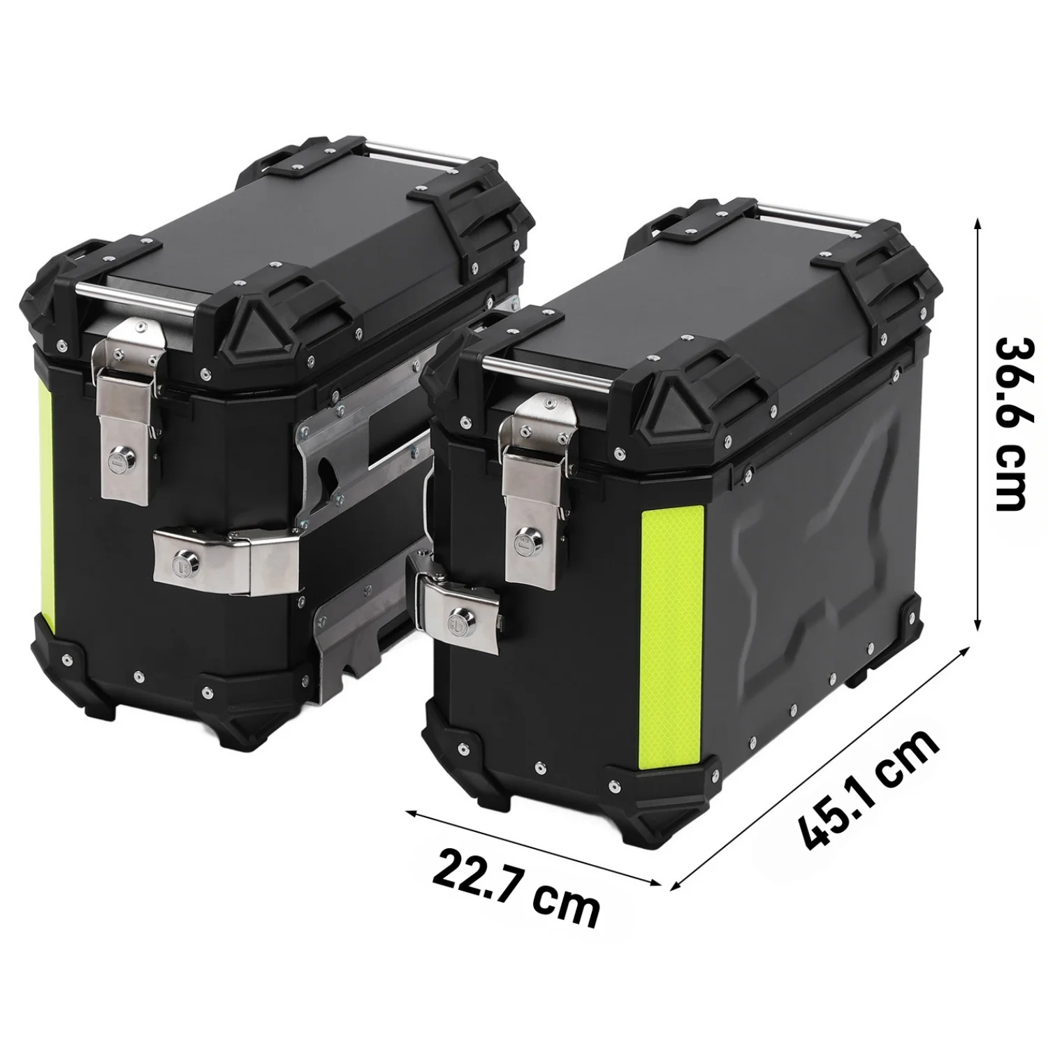 2 Stück Motorrad-Seitenkoffer 38L Aluminium Moto Satteltasche Seitengepäckkoffer Schnellverschluss Wasserdichte Werkzeugbox mit PU-Leder-Futter – Detail 5