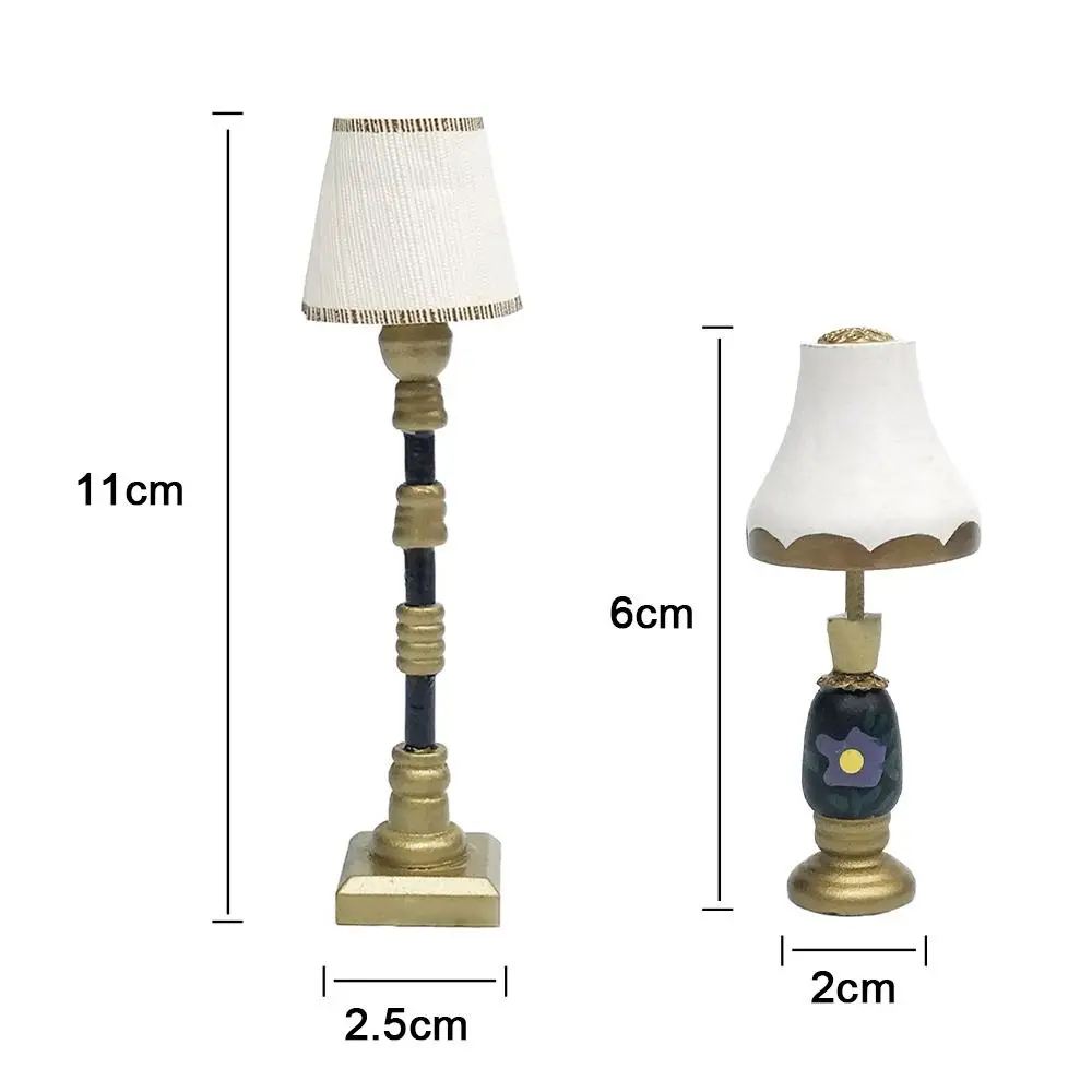 Accessories Dollhouse Furniture Toy 1:12 Dollhouse Miniature Floor Lamp  Retro Lamp Crystal Wall Light Lamp Model view 4