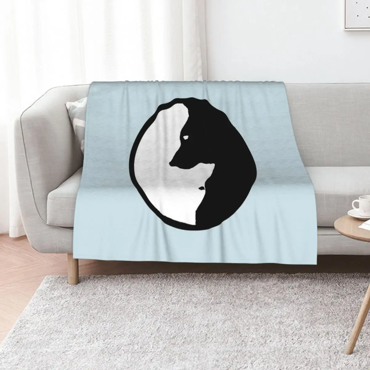 Dog Yin Yang Throw Blanket For Sofa Thin Luxury Thicken Decoratives Blankets Sofas Of Decoration cosplay anime Stuffeds Blankets
