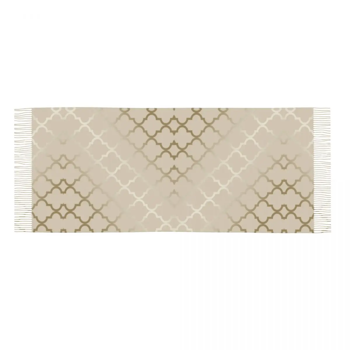 Aangepaste print elegante metallic Marokkaanse Quatrefoil Trellis patroon sjaal winter herfst warme sjaals abstracte geometrische sjaal wrap