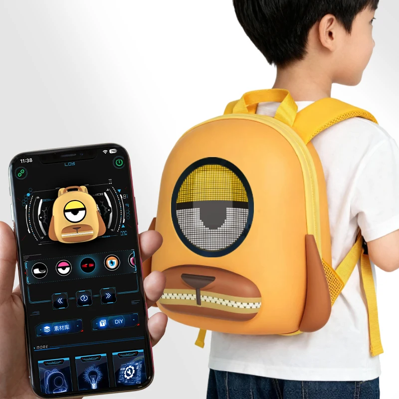 LOY C3-1 LED Screen Baby Kindergarten School Bag Bluetooth Connection App Control Display Backpack Kid's Goldie Travelling Bag