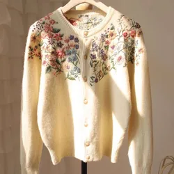 Abbigliamento da donna Cardigan Maglioni Maglioni maglioni autunnali invernali profumati lavorati a maglia con piccoli fiori in stile western europeo