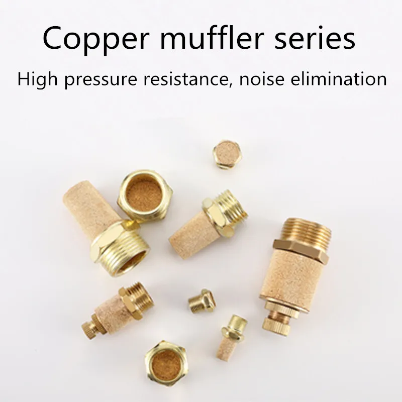 Pneumatic pipe fitting Exhaust  Muffler 1/8 1/4 3/8 1/2 BSP Male Thread For Air Noise Brass Adjustable Long Short  BSL