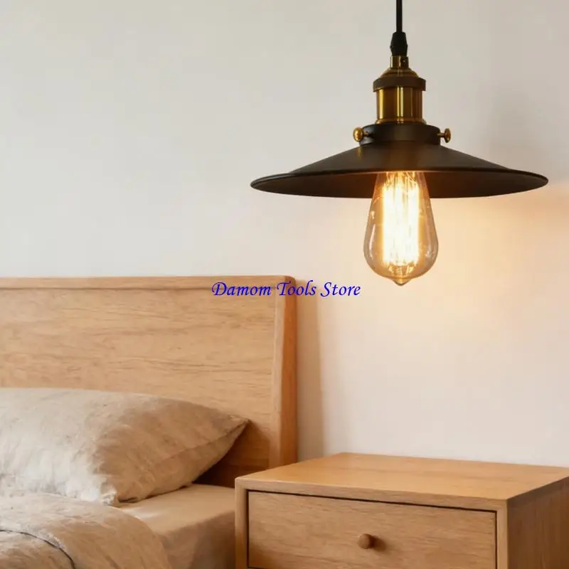 57BE Industrial Pendant Light with Plug in Cord Simple Industrial Hanging Light Indoor Chandelier for Room Lighting Enduring