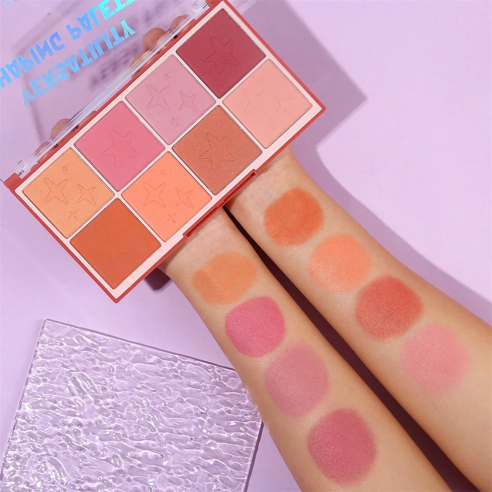 UCANBE 8 Color Blush Contour Makeup Palette Versatility Shaping Palette Matte Pigmented Blusher