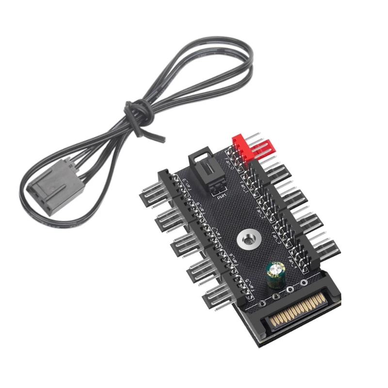 Modulator Kipas Casing Komputer 4Pin PWM Kipas Pendingin HUB Splitter Pengatur Kecepatan
