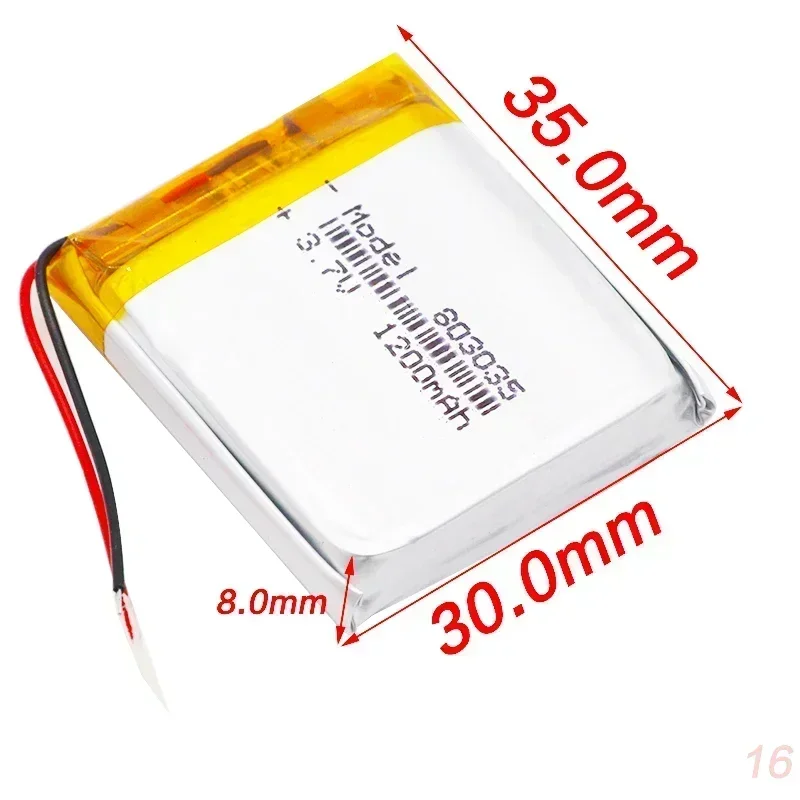 1-10pcs High Capacity 3.7V 803035 1200mAh Li-ion Polymer Lithium Battery 3.7 Volt Lithium Ion Li-po Li-polymer Batteries Cells