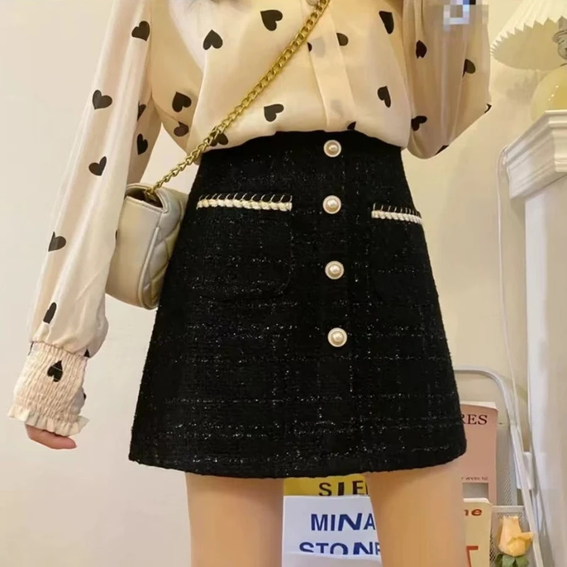 

Темперамент, весна-осень, новая женская высокая талия, молния, пуговицы, лоскутная яркая шелковая модная шикарная тонкая короткая юбка трапециевидной формы с запахом на бедрах