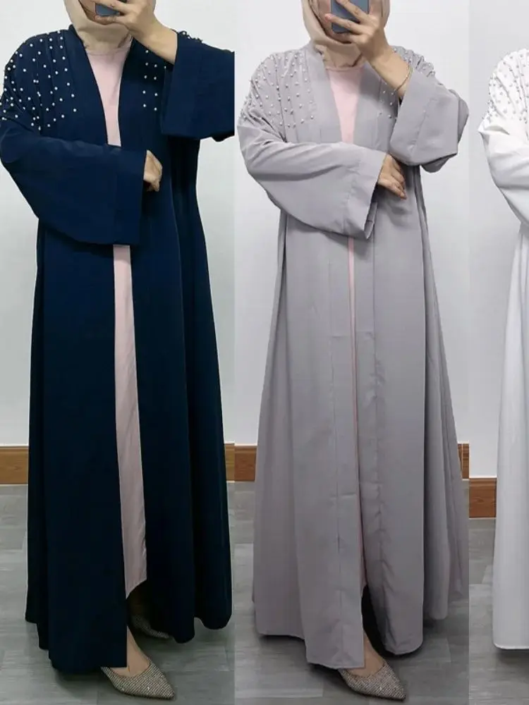 Ramadan Eid Open Abaya Damen Dubai Luxury Kebaya Muslim Modest Kimono Women Clothing Islam Kaftan Robe Longue Femme Musulman
