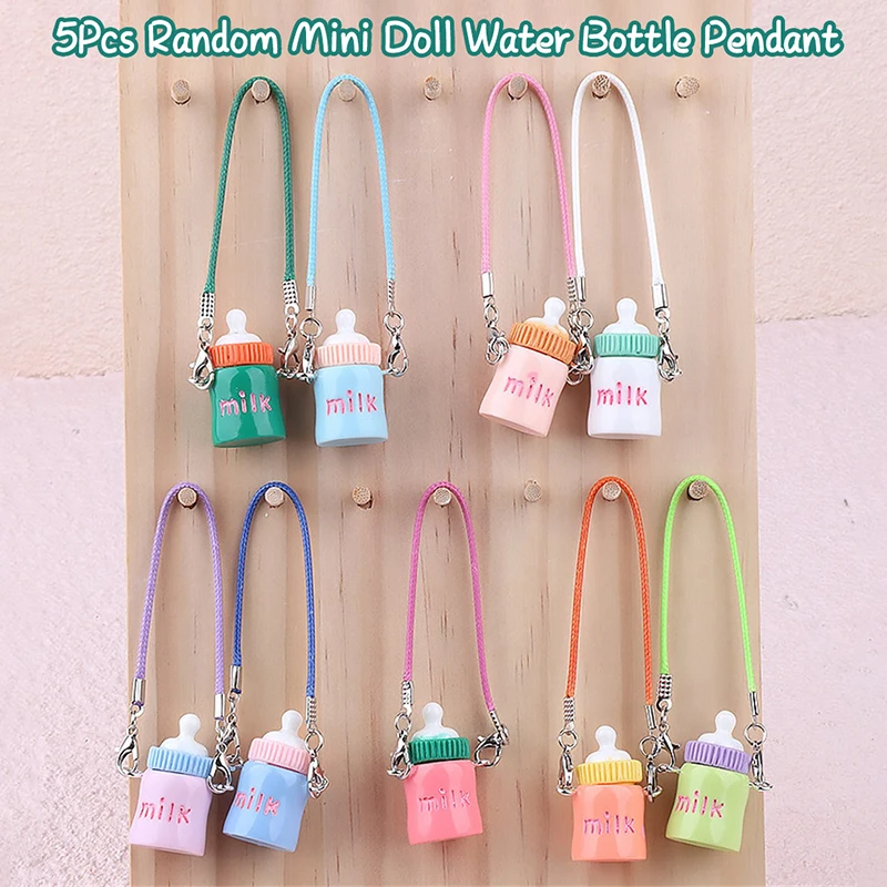 

Mini Doll Toy Set: 5Pcs Water Bottle Models, Labubu Dress Up Accessories & Small Pendant Decor