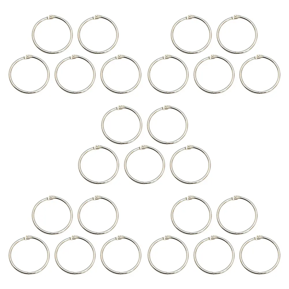 

25 Pcs Metal Binder Rings 8 Number Iron Buckle Outer 50mm Inner 45mm Thick 3 0mm for DIY Scrapbook Notebook Index Cards Storage