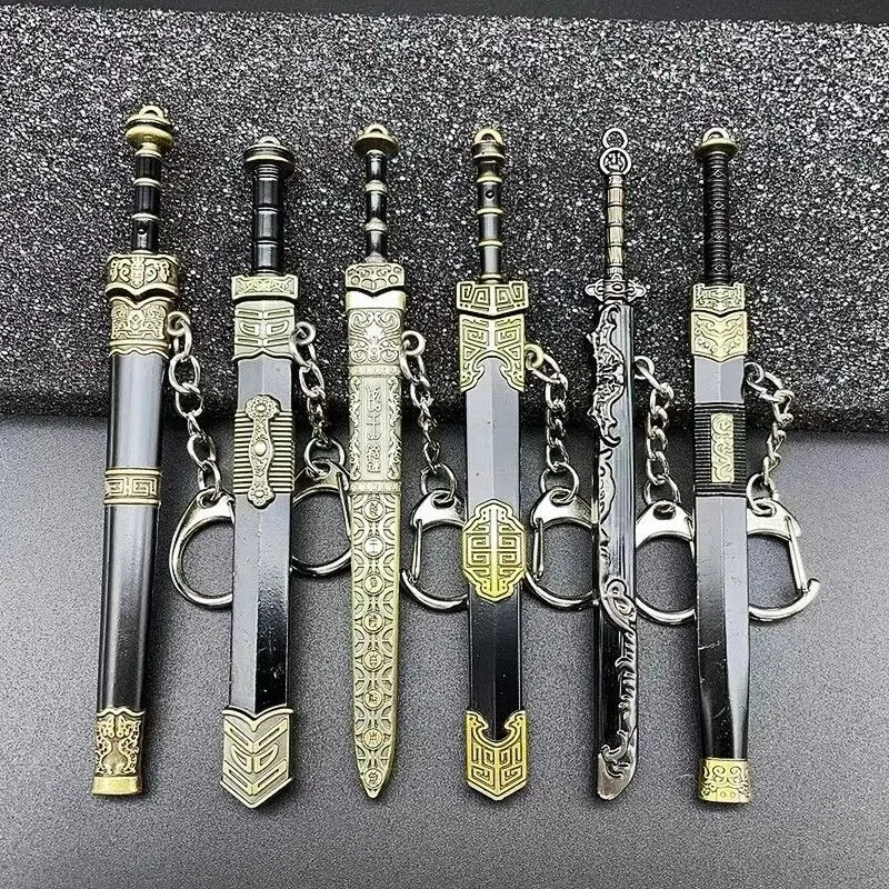 12cm Metal Chinese Katana Sword Ancient Samurai Sabre Katana Sword Killing Blade Sabre Mini Ninja Knife Cosplay Prop Home Decor