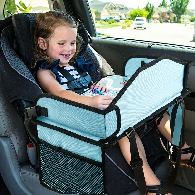 

Детский поднос для автокресла, доска для рисования, складные автомобильные аксессуары, регулируемая ручка для переноски, детский дорожный поднос для переноски автомобиля