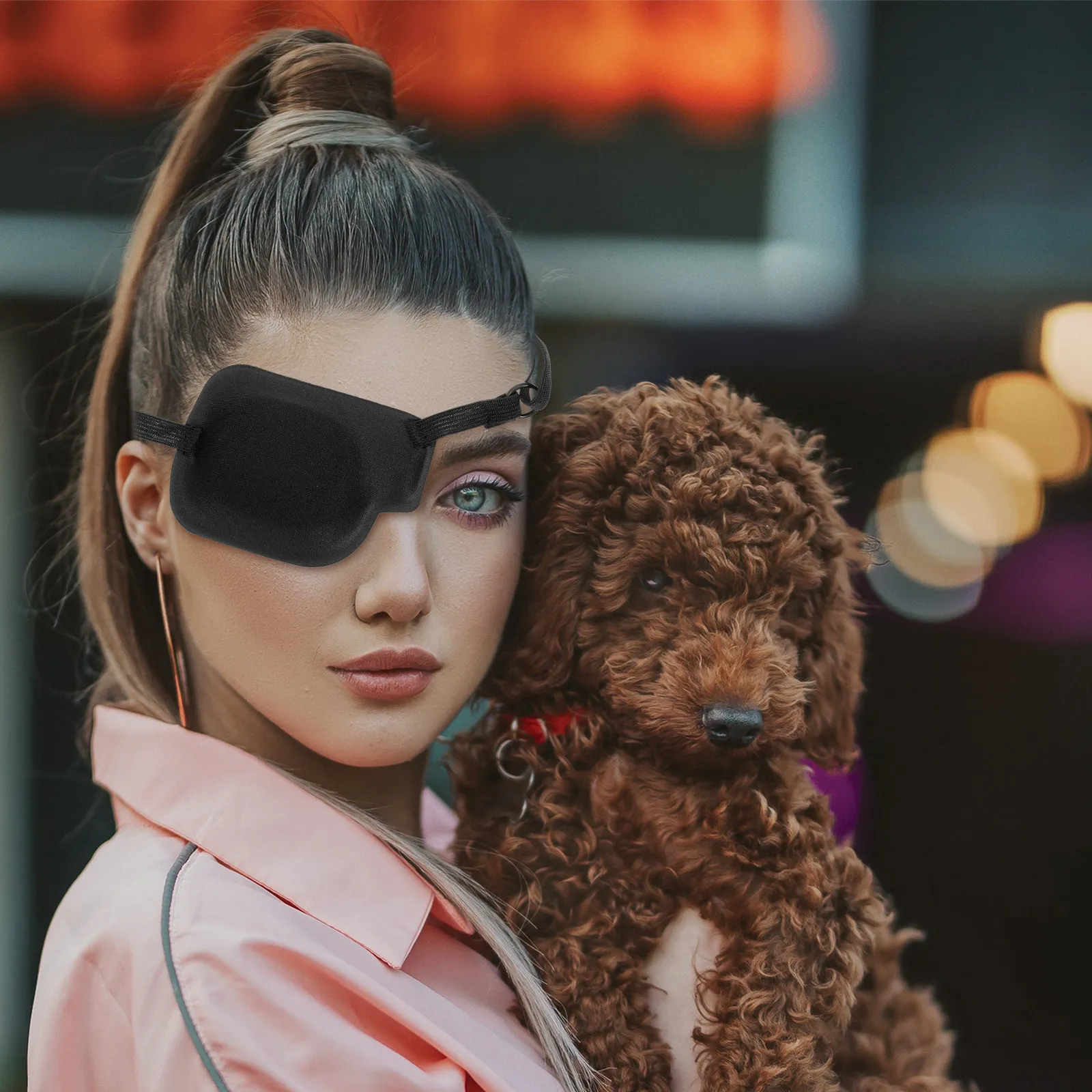 

2Pcs Thick Light Blocking 3D Eye Patches Elastic Strap Single Eye Mask for Amblyopia Strabismus Myopia Correction Skin Friendly