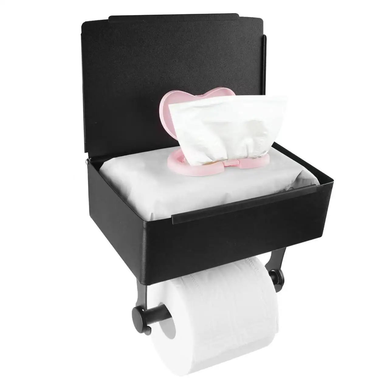 Stainless steel tissue box, toilet paper holder, storage rack roll paper holder toilet paper box toilet roll holder toilet paper