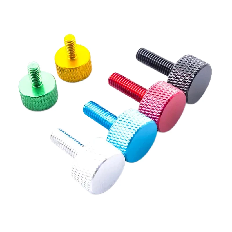 10pcs Aluminum Alloy Colorful Knurled Hand Screws M3 M4 M5 M6 Computer Cabinet Adjustment Screws Without Tools Thumb Screws