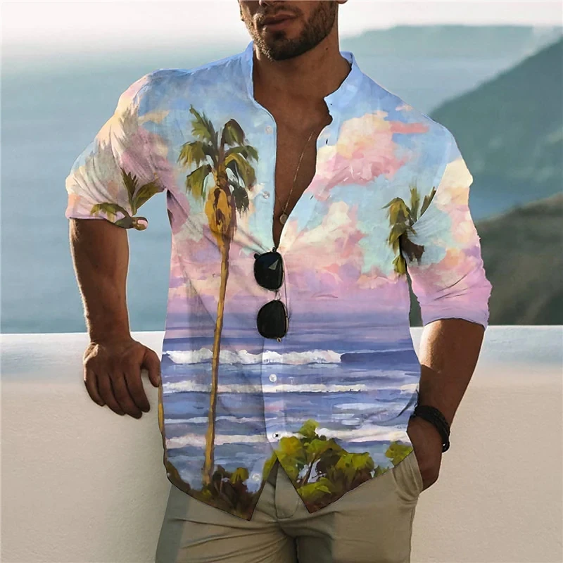 

Summer Men's Tropical Hawaiian Shirts 3D Printed Harajuku Short Sleeve Blouse Oversized Tops Tee Shirt Homme Y2k Camiseta Hombre