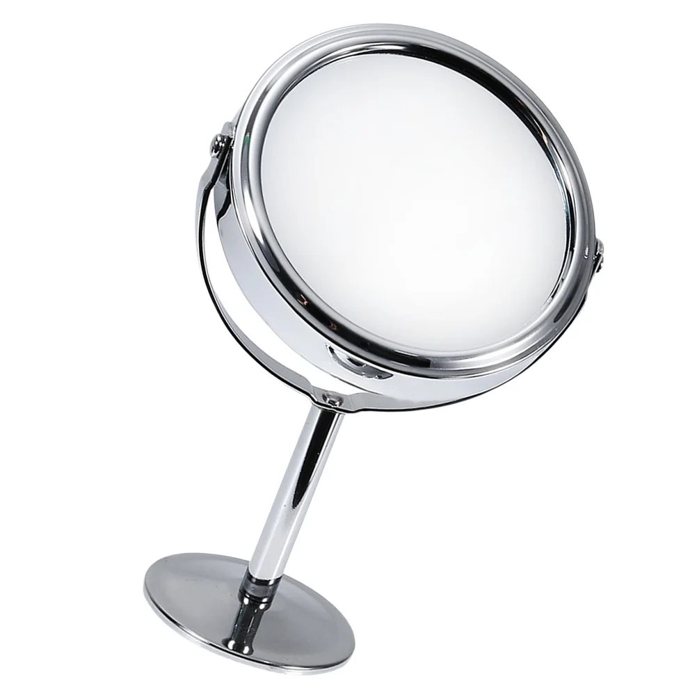 مرآة مكياج ذات قاعدة دوارة مزدوجة الجوانب، زجاج مستدير شفاف، نمط محمول مدمج، مثالي لتطبيق النساء #3