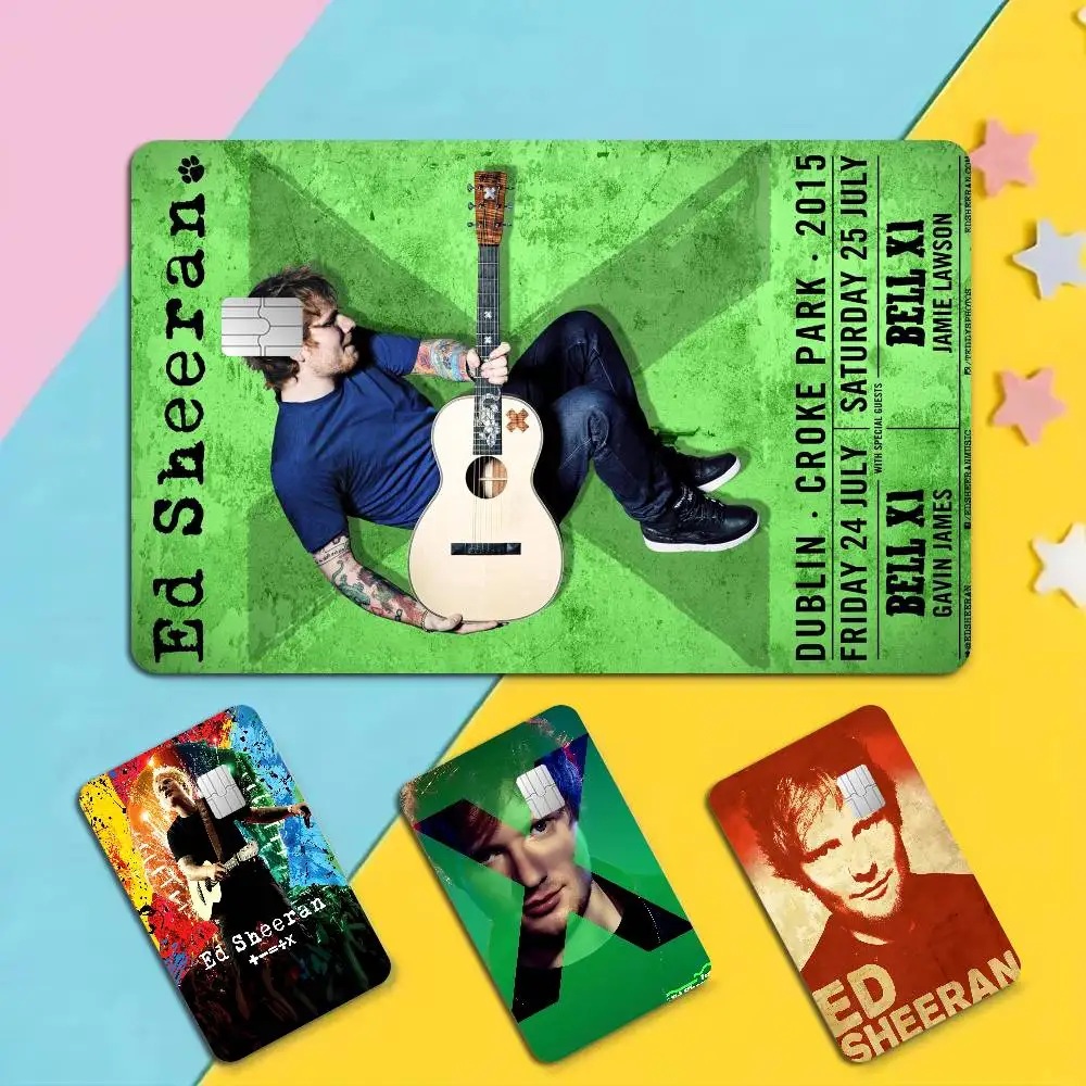 Famous Singer Ed Sheeran 2024 Anime Cartoon Skin Stickers Film Tape Case for Big Credit Debit Card Front Side