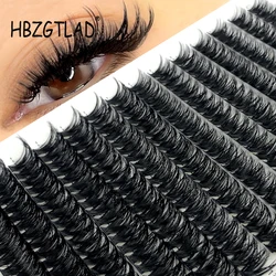 HBZGTLAD Hot Melt Individual Lashes 280 pcs Large Tray 30D/40D/60D/80D D Curl Mix 8-16mm DIY Clusters Cosplay Lashes Extension