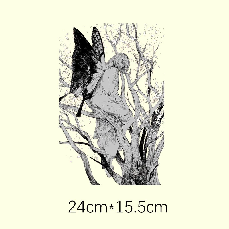 Butterfly Girl Angel sculpture Vinyl Heat Transfer Sticker applique Heat Pressed Decal Clothing T-shirt Jackets hoodies Washable