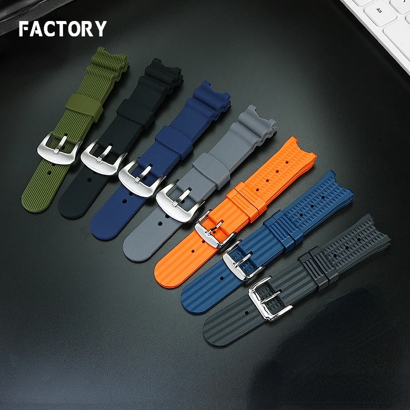 Watchband for Casio Edifice Series EF-524D 524sp Modified Silicone Rubber Stainless Steel Watch Strap Accessories