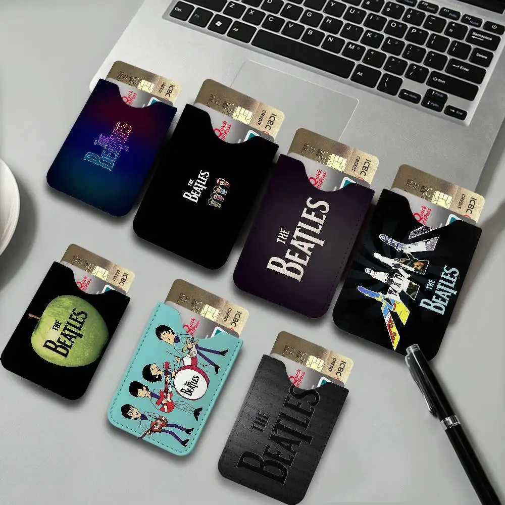 T-The-B-Beatles Rock Band Leather Mini Wallet for Men, Thin Pocket Credit Card Separate ID & Bus Card