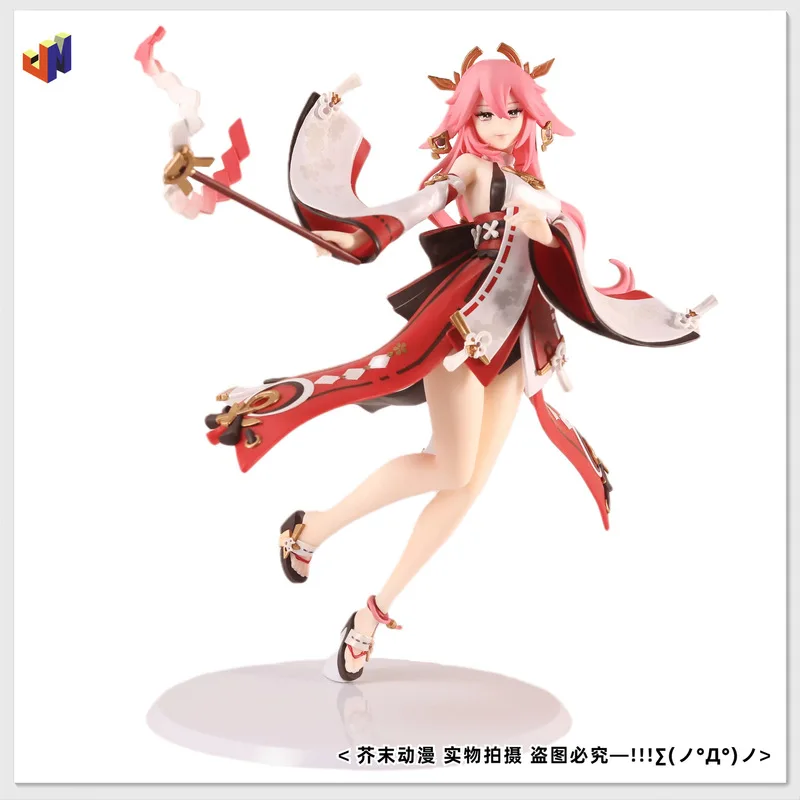 25 Cm Genshin Yaegamiko Figure Two-dimensional Game Beautiful Girl Model Anime Miko Desktop Decoration Ornaments