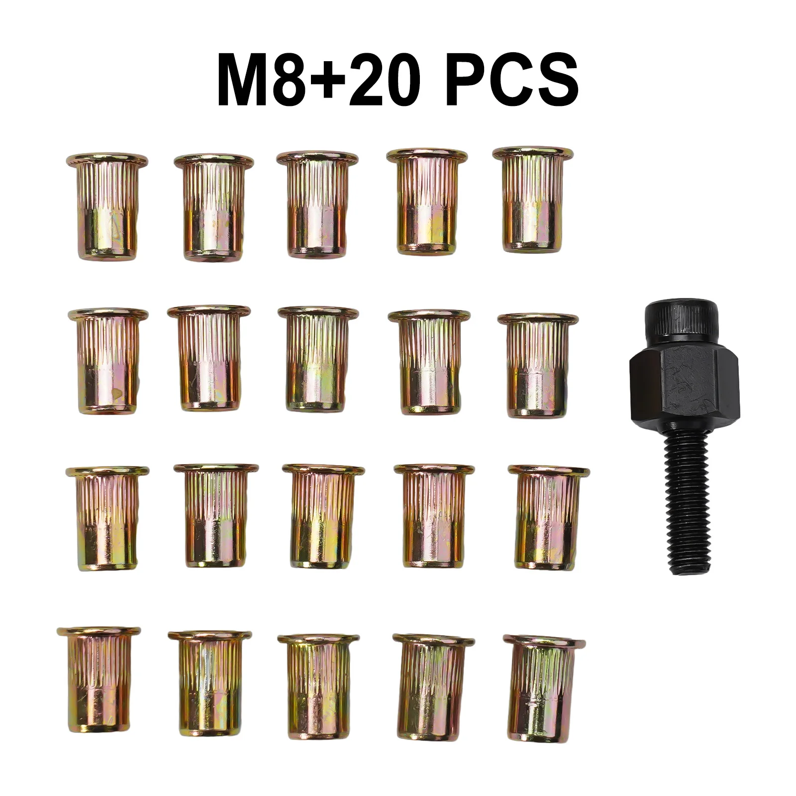 21PCS Hand Rivet Nut Head Nut Set M3- For Hand Rivet Tool Belt With 20pcs Nut Aluminum Nut Set Riveter Tip Spare Part Rivet Nut