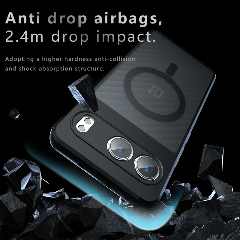 For Oneplus Nord 4 Case Luxury Armor Frosted Magnetic Transparent Cover For One Plus Nord 4 Nord4 Shockproof Bumper Funda