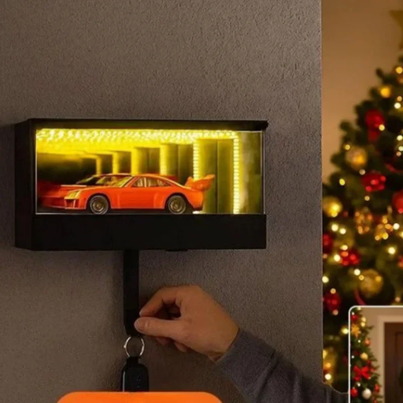 جديد ثلاثية الأبعاد مطبوعة حامل مفتاح السيارة جدار جبل مفتاح المنظم مع إنفينيتي LED المرآب هوك سهلة التركيب متعة الإبداعية ديكور المنزل #5
