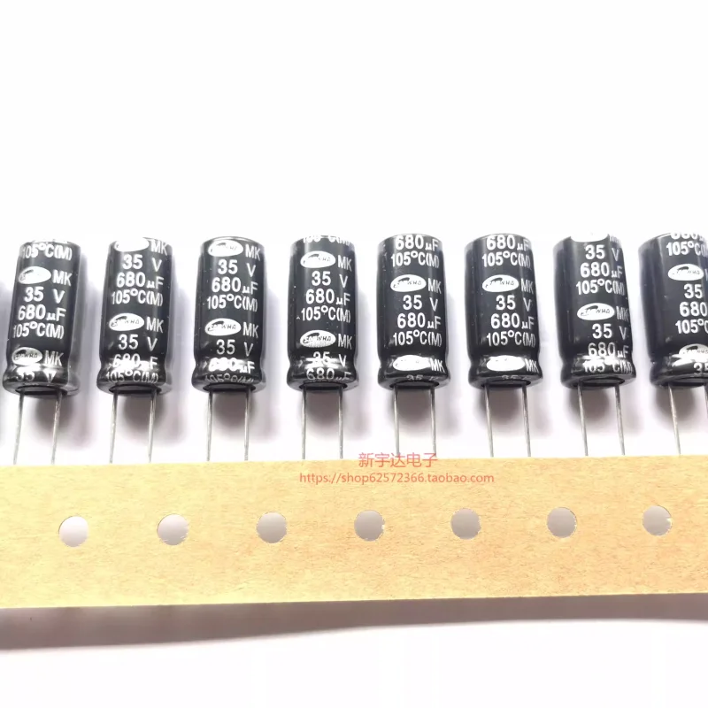 

10-100 шт. 35V680UF 10X20 Корейский высокочастотный низкоимпедансный оригинальный электролитический конденсатор Sanhe MK 680UF 35V