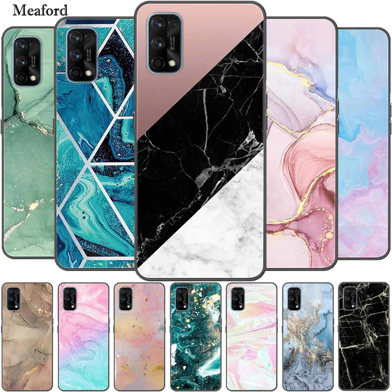 For Realme Q2 Phone Case Marble Soft Silicone Back Cover Case for OPPO Realme Q2 Pro Bumper RealmeQ2 Coque RMX2117 RMX2111 Funda