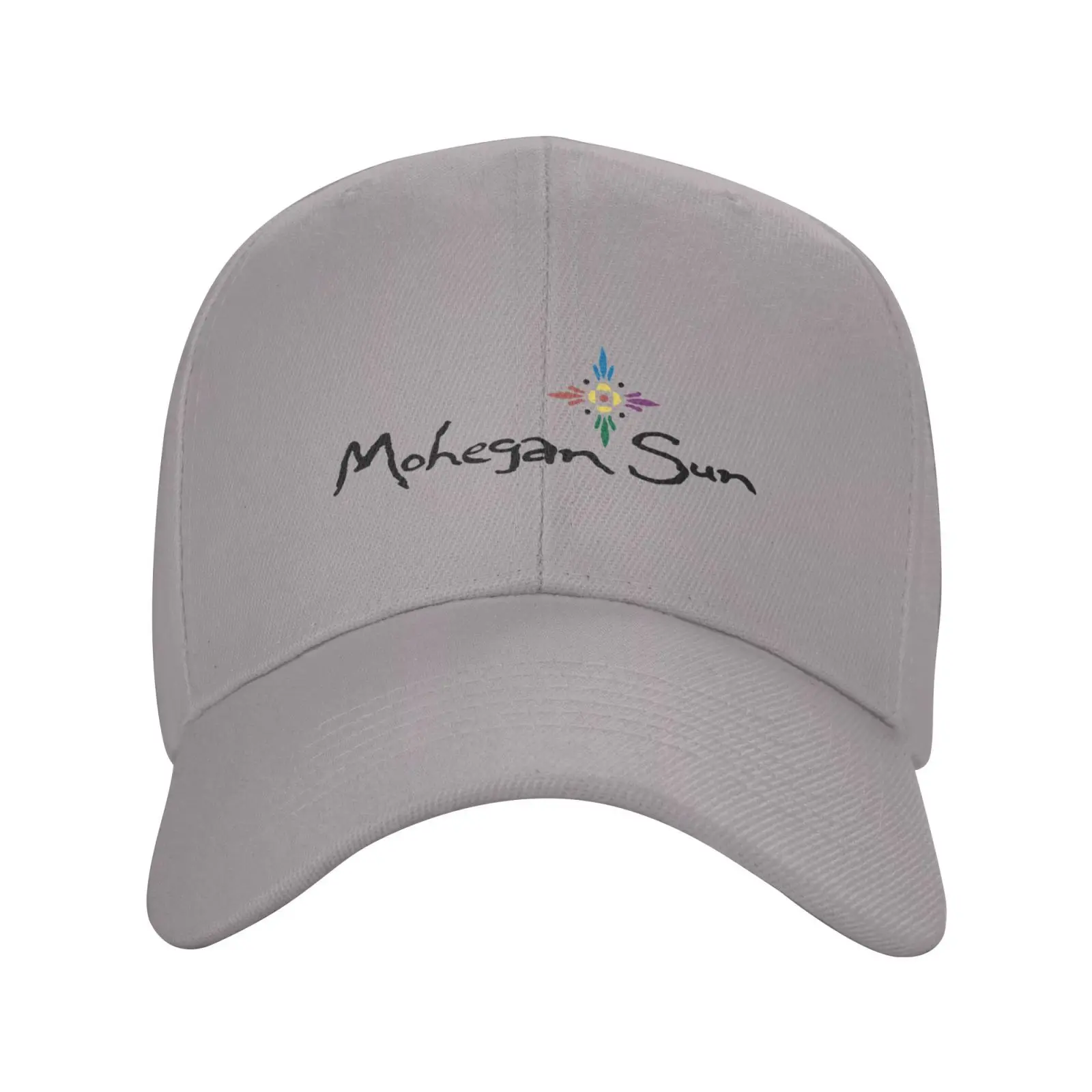 Mohegan sol logotipo boné, qualidade Denim Cap, chapéu de malha