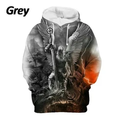 New Men Fashion Knights Templar Hoodie Cool 3d Printed Long Sleeve Street Sweatshirt Tops Casual Men Clothing Hooded Sweatshirts