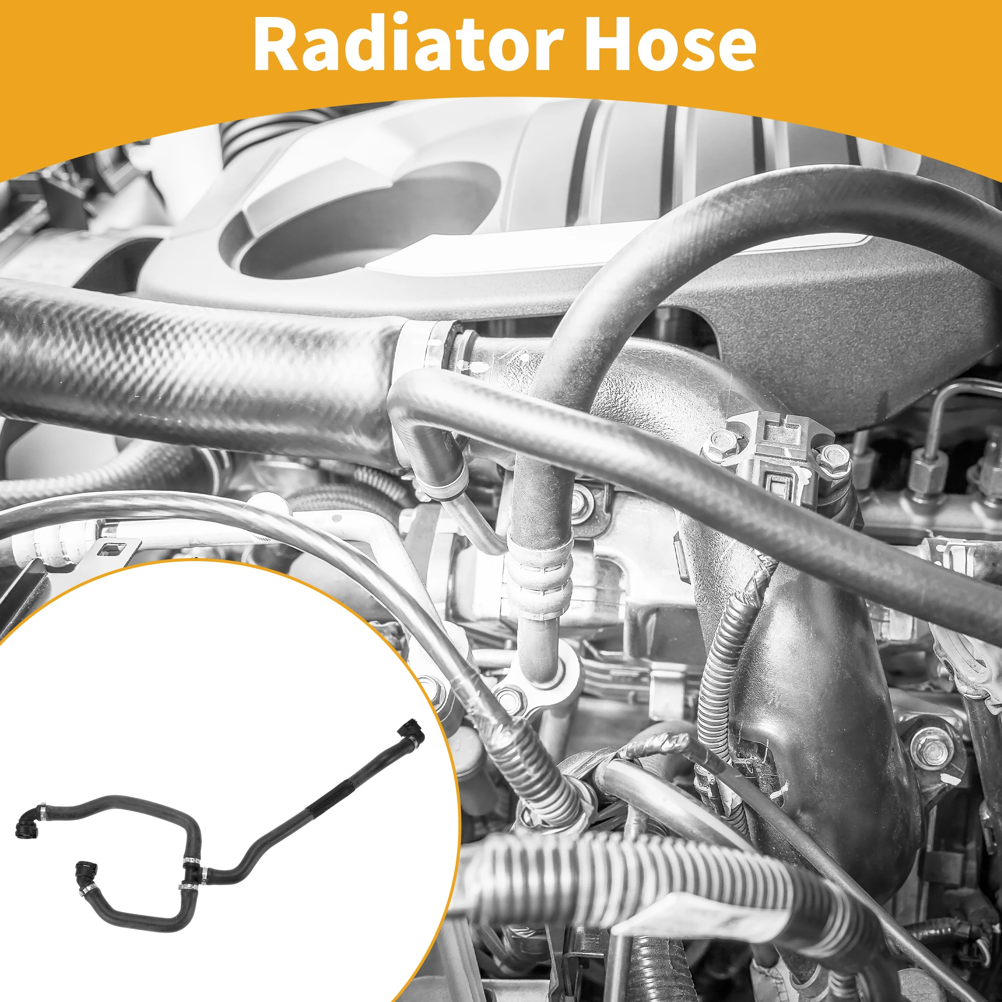 

Шланг радиатора UXCELL для BMW 530i xDrive 2.0L 2017-2023 No 17128602602, черный, 1 шт.