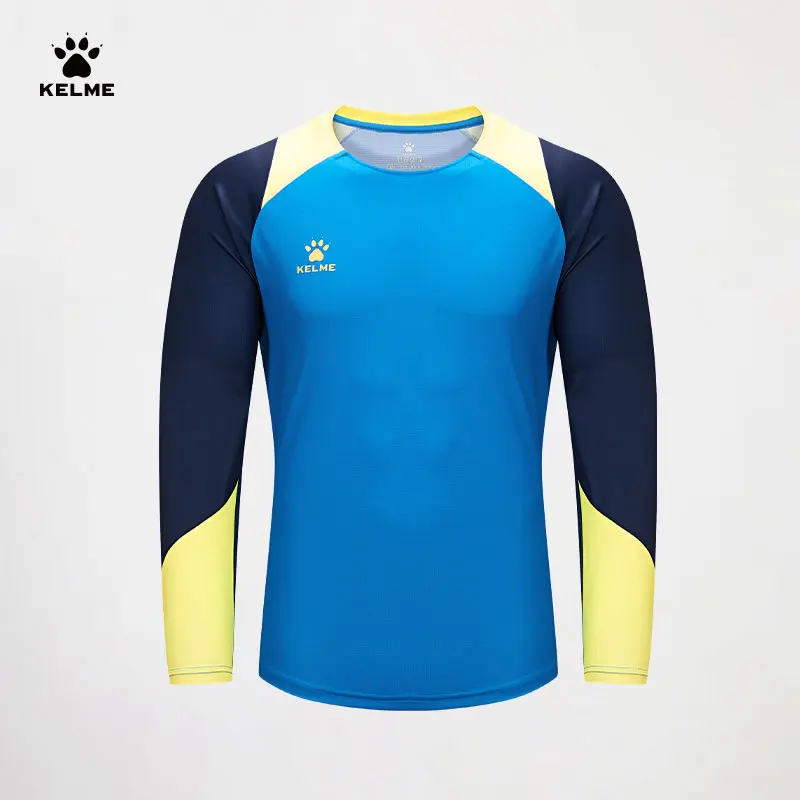 Kelme maglia da calcio a maniche lunghe maglietta sportiva da allenamento da uomo in esecuzione maglietta da basket da corsa traspirante ad